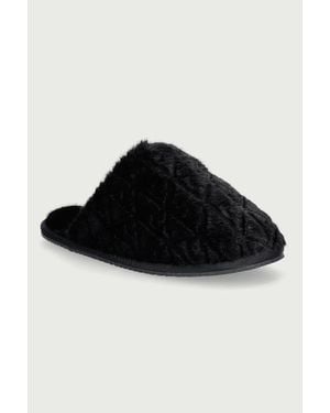 Calvin Klein Ciabatte Da Donna Home Slipper Fur Aop - Nero