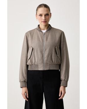 BOSS Giacca Bomber Da Donna Con Lana Jamayati - Grigio