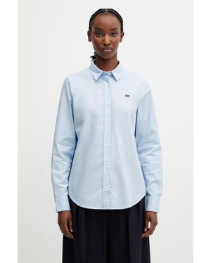 Lacoste Camicia Oxford Da Donna - Blu