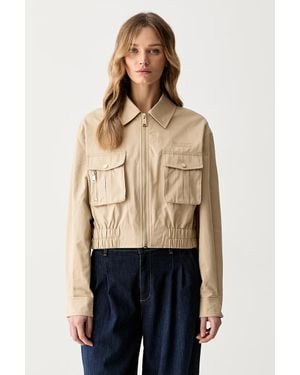 Guess Giacca Di Mezza Stagione Da Donna Con Cotone Juliane - Neutro