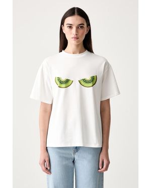 Never Fully Dressed T-Shirt Da Donna - Bianco
