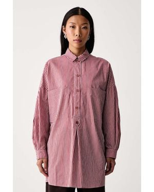 Sessun Vestito Camicia Con Cotone Fontella - Rosa