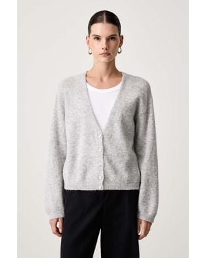 BOSS Cardigan Da Donna Con Lana C_Farano - Grigio