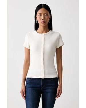 Levi's Levi's T-Shirt Da Donna Con Modal Rory Button Through Ss - Bianco