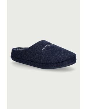 Tommy Hilfiger Ciabatte Da Uomo Felt House Shoe - Blu