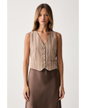 Morgan Gilet Monopetto Da Donna Con Modal - Marrone