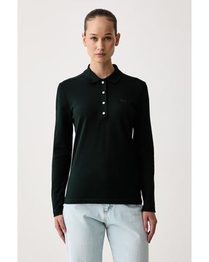 Lacoste Maglietta A Maniche Lunghe Da Donna - Nero