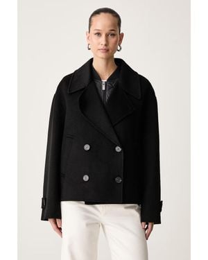 ViCOLO Cappotto Corto Da Donna Con Lana - Nero