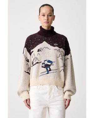 Lacoste Maglione Da Donna Con Lana - Neutro