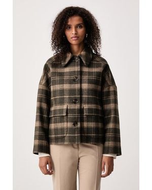 Barbour Giacca Corta Da Donna Con Lana Myla - Marrone