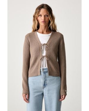 Guess Cardigan Da Donna Con Viscosa - Neutro