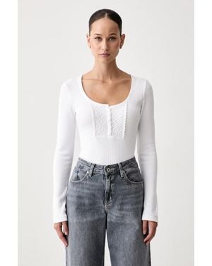 Guess A Maniche Lunghe Da Donna - Bianco