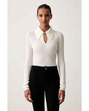 HUGO Maglione Da Donna Con Lana Sdropa - Bianco