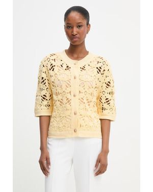 Morgan Cardigan Da Donna Con Cotone Moniz - Neutro
