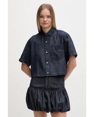 HUGO Camicia Da Donna Con Misto Lino Erynn_B - Blu