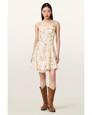 AllSaints Vestito D'Estate Con Viscosa Claire - Neutro