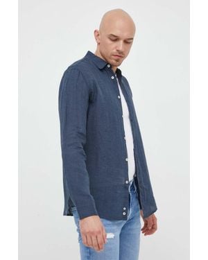 Benetton Camicia Di Lino - Blu