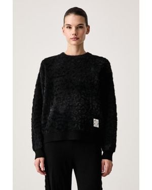 EA7 Maglione Loungewear Da Donna Con Misto Lana - Nero