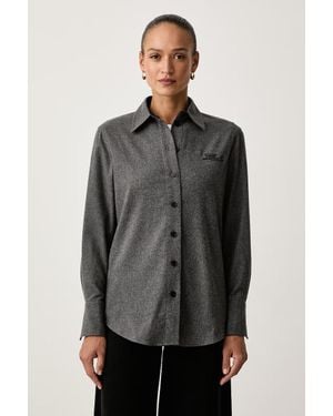 KARL LAGERFELD Camicia Da Donna Con Misto Lana - Grigio