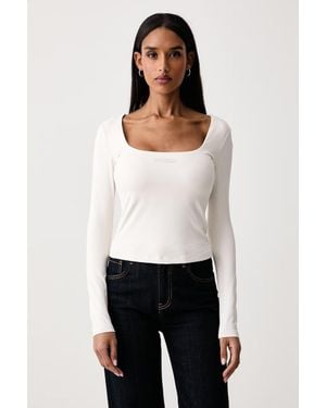 Guess A Maniche Lunghe Da Donna Lotus - Bianco