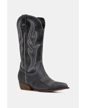 Guess Stivali Da Cowboy Da Donna - Nero