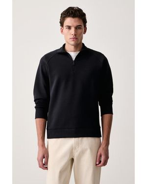 BOSS Felpa Da Uomo Con Cotone Sweat - Nero