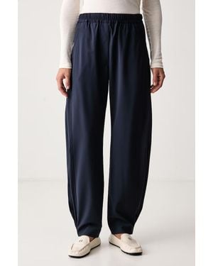 Lacoste Pantaloni Da Donna Con Misto Lana - Blu