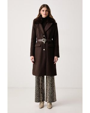 Guess Cappotto Da Donna Con Misto Lana New Patrice - Nero