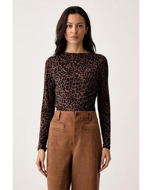 DKNY Maglietta A Maniche Lunghe Da Donna - Marrone