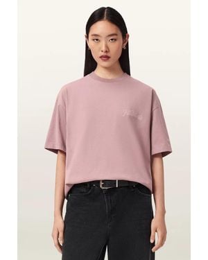 AllSaints T-Shirt Oversize Da Donna - Rosa