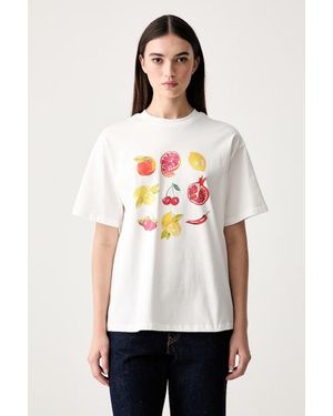 Never Fully Dressed T-Shirt Da Donna - Bianco