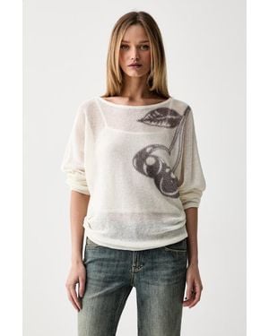 Miss Sixty Maglione Da Donna Con Lino - Bianco