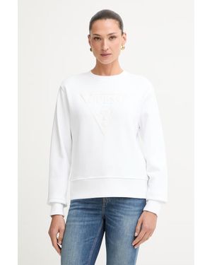 Guess Felpa Da Donna Con Cotone - Bianco