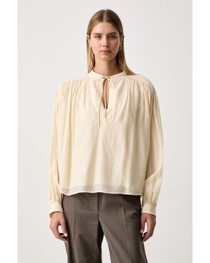 BOSS Camicia Da Donna Con Cupro C_Bellis - Neutro
