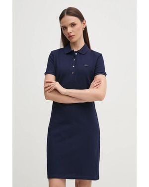 Lacoste Vestito Con Cotone - Blu