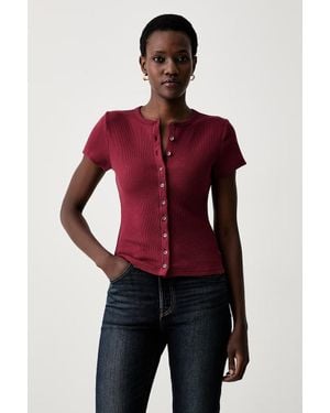 Levi's Levi's T-Shirt Da Donna Con Modal Rory Button Through Ss - Rosso