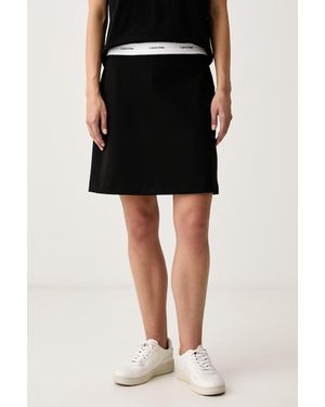 Calvin Klein Gonna Con Viscosa - Nero