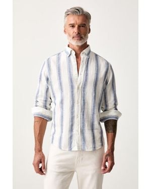 GANT Camicia Da Uomo Con Lino - Grigio