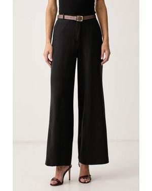Haveone Pantaloni Da Donna Con Viscosa - Nero