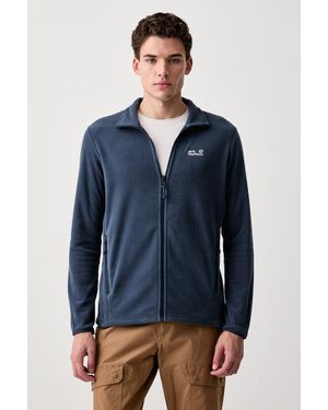 Jack Wolfskin Felpa Con Cerniera Da Uomo Taunus 100 - Blu