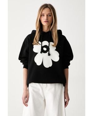 Marimekko Felpa Con Cappuccio Da Donna Con Cotone - Nero
