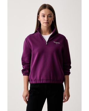 Trussardi Felpa Da Donna Con Cotone - Viola
