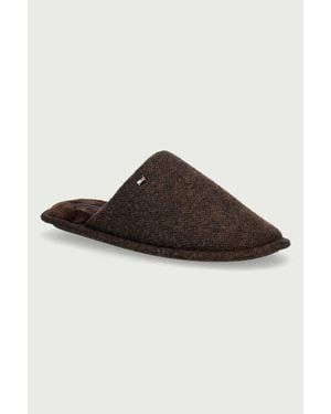 Tommy Hilfiger Ciabatte Da Uomo Herringbone House Shoe - Marrone