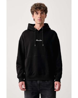Guess Felpa Con Cappuccio Da Uomo Con Cotone - Nero