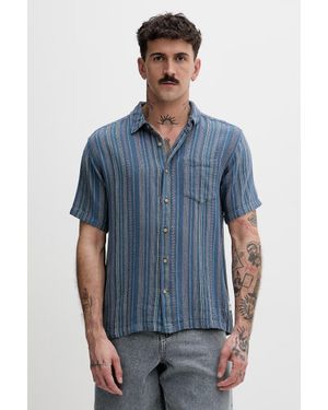 Hurley Camicia Da Uomo Con Misto Lino - Blu