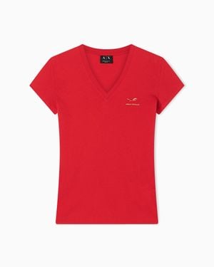 ARMANI EXCHANGE Slim Fit T-Shirts - Red
