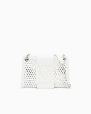 ARMANI EXCHANGE Trapeze Shoulder Bag With Logo - White