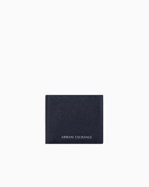 ARMANI EXCHANGE Bifold Wallet With Credit Card Slots - Blue