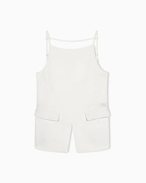 ARMANI EXCHANGE Crepe Vest With Open Back - White