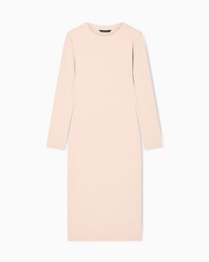ARMANI EXCHANGE Fitted Midi Dress - Natural